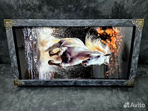 Нарды ручной работы «Лошади» купить с доставкой Нарды ручной работы «Лошади»
