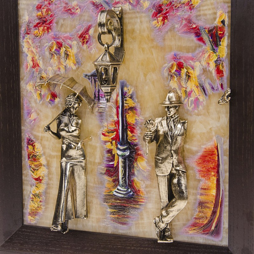 Бронзовая ключница настенная "Пара. Осень" купить с доставкой Бронзовая ключница настенная "Пара. Осень"