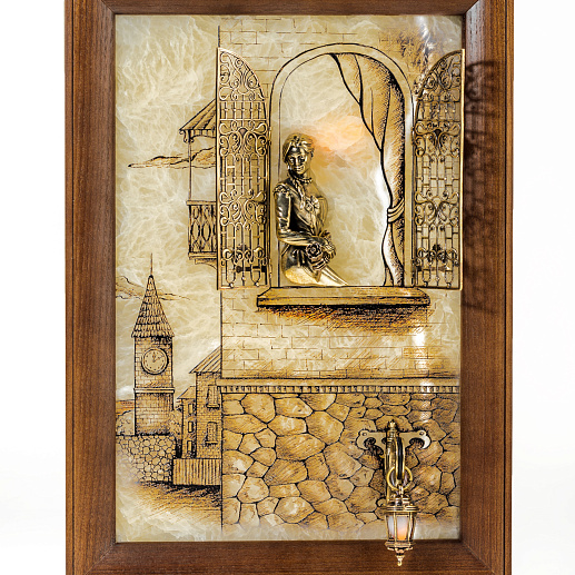 Бронзовая картина "Серенада. Девушка" с подсветкой купить с доставкой Бронзовая картина "Серенада. Девушка" с подсветкой